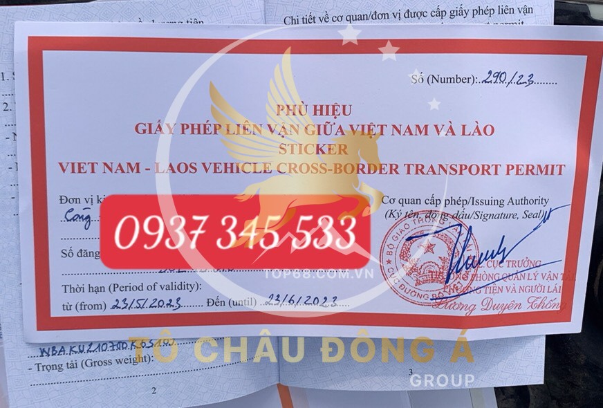 Giấy phép liên vận (transit) đi Lào